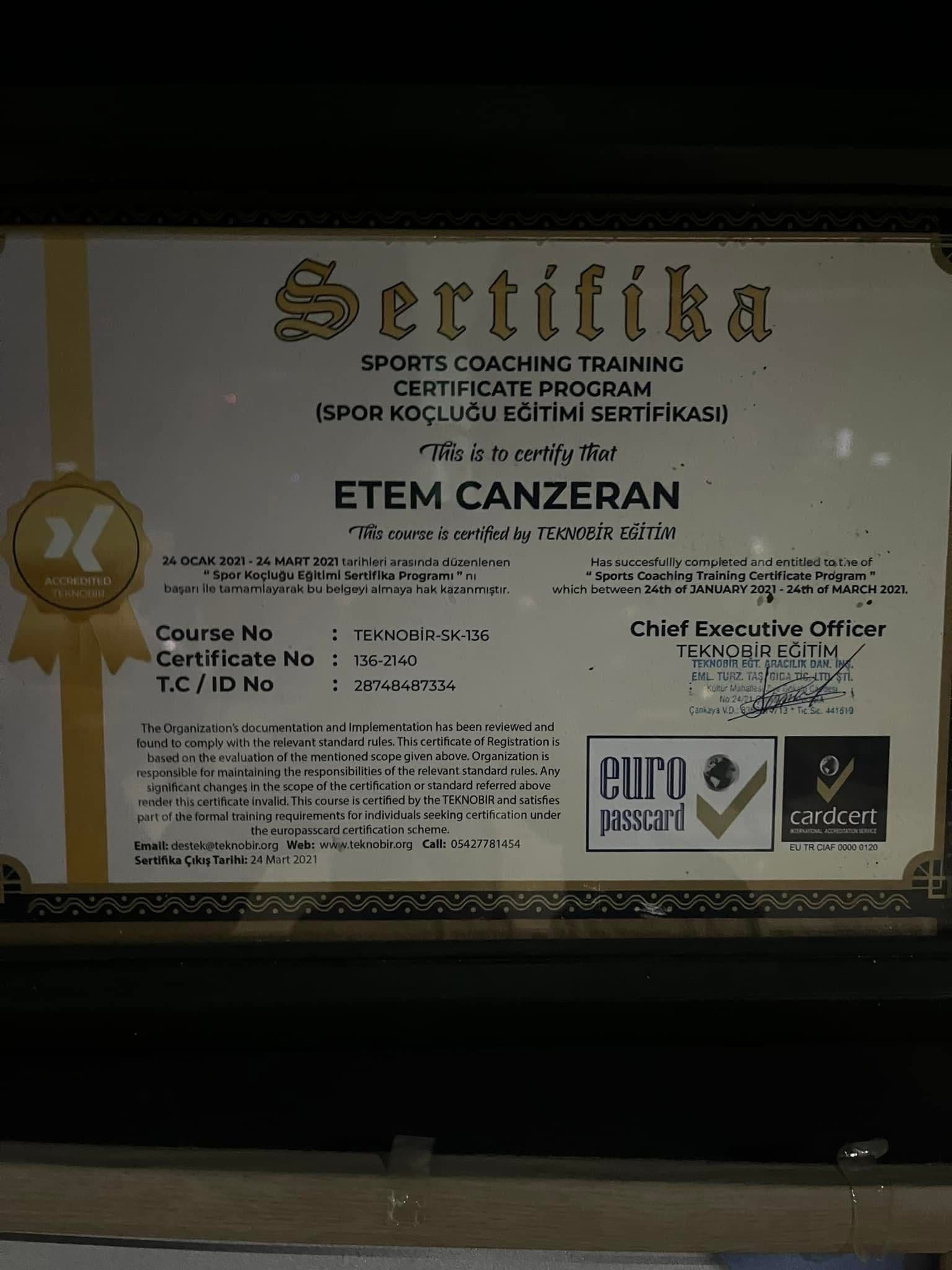 spor koçu sertifikası